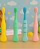 Totilo Cute Handle Soft Bristle With Tongue Scrapper Kids Toothbrush - Pink, Blue, Yellow & Green (Pack of 4)