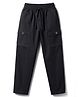 Kookie Kids Twill Woven Full Length Solid Colour Cargo Pant - Black