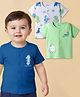 Babyoye 100% Cotton Interlock Knit Half Sleeves Jhablas With Fish Print Pack Of 3 - Blue White & Light Green