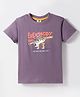 Zero Sinker Knit Half Sleeves T-Shirt with Tiger Graphic - Purple