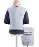Noddy Full Sleeves Solid 3 Piece Party Suit Set - Light Blue