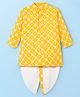 EARTHY TOUCH Woven Full Sleeves Kurta Dhoti Set with Embroidery - Yellow