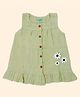 A Toddler Thing 100% Muslin Woven Sleeveless Floral Embroidered Dress - Green