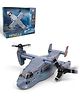 Lumo Brilliant Toys V-22 Osprey Military Aircraft Toys For Kids, Bell Boeing Tiltrotor Helicopter With Rotating Propellers, Light And Sound Effects, Bump And Go Action for Kids - Multicolor