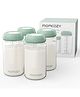 Momcozy Breastfeeding Access Natural Baby Bottle, 11oz Wide-Neck Breast Milk Container*4 Green