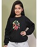BaawRi Fleece Knit Full Sleeves   Chilli Pepper Printed Winter Sweatshirt - Black