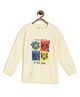 The Mom Store Cotton Knit Full Sleeves Tiger Printed Light Winter Sweatshirt - Beige