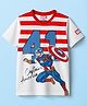 Pine Kids Marvel Single Jersey Knit Half Sleeves T-Shirt with Captain America Graphic - White