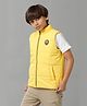 Under Fourteen Only  Sleeveless Tennis Ball Patch Detailed Padded Light Winter Jacket - Yellow