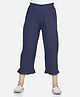 Cutiekins Cotton Woven Solid Frill Detailed Mid Rise Capri - Navy Blue