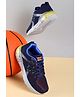 ABROS Colour Blocked Mesh Detailed Lace Up Shoes - Navy Blue & Mustard