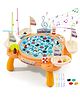 Elecart Fishing Game Toy Set  45 Fish, 4 Poles, Rotating Music Board with Legs | Classic Family Multiplayer Game Toy for Kids Boys & Girls