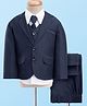 Rikidoos Full Sleeves Solid 4 Piece Party Suit Set With Tie - Navy Blue