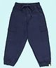 Kiddopanti Cotton Woven Solid  Cargo Joggers - Navy Blue