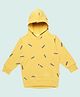 Nino Bambino Organic Cotton Knit Full Sleeves Geometric Printed Light Winter Hoodie - Yellow