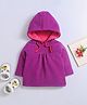 Nino Bambino Fleece Knit Full Sleeves Solid Hoodie - Purple