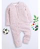 Nino Bambino Organic Cotton Knit Full Sleeves Checked Romper - Pink