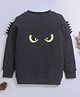 Nino Bambino Organic Cotton Knit Full Sleeves Eyes Printed Pre Winter Sweatshirt - Black
