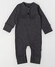 Nino Bambino Organic Cotton Knit Full Sleeves Striped Romper - Grey