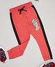 Pantaloons Junior Cotton Knit Skater Robot Printed Side Taped Joggers - Red