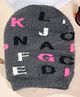 Little Palz Woollen Woven Alphabet Printed Fur Detailed Cap - Grey - Circumference - 33 Cms