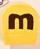 Little Palz Woollen Woven M Alphabet Designed Cap - Yellow - Circumference 36.5 Cm