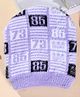 Little Palz Woollen Woven Numerical Designed Cap - Purple - Circumference 36 Cm