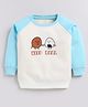 CUTOPIES Fleece Knit Full Sleeves Keep Real Text Printed Pre Winter Sweatshirt - Ocean Blue