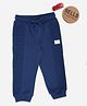 Pantaloons Baby Cotton Knit  Roar Text Patch Detailed Joggers - Blue