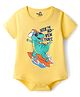 Doodle Poodle 100% Cotton Knit Half Sleeves Onesie With Dino Print - Yellow