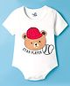 Doodle Poodle 100% Cotton Knit Half Sleeves Bear Printed Onesie -White