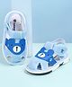 Cute Walk by Babyhug Velcro Closure Sandals With Teddy Bear Applique - Blue