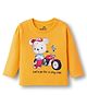Doodle Poodle 100% Cotton Single Jersey Knit Full Sleeves T-Shirt With Vehicle Print - Yellow