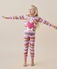 Cherry Crumble By Nitt Hyman Knit Full Sleeves Bunny & Heart Embroidered Coordinating Winter Night Suit Set - Multi Colour