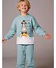 Cherry Crumble By Nitt Hyman Knit Full Sleeves Rocket Embroidered Winter Night Suit Set - Blue