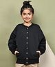 BaawRi Fleece Knit Full Sleeves Solid Light Winter Jacket - Dark Melange