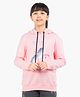 Ariel Cotton Knit Full Sleeves Unicorn Printed Light Winter Hoodie - Pink