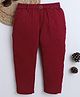 BAATCHEET Cotton Woven Solid Pant -  Maroon