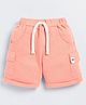 Little Ninja Cotton Knit Solid Cargo Shorts - Peach