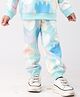 Anthrilo Fleece Knit Floral Printed Winter Joggers - Aqua