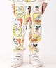 Anthrilo Fleece Knit Dinosaur Stamp Printed Winter Joggers - Off White