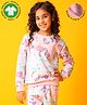 Anthrilo Fleece Knit Full Sleeves Unicorns & Hearts Printed Light WInter Sweatshirt - Pink
