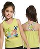 Arias Cotton Knit Sleeveless Top with Beach Theme Print - Lime Green