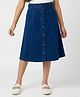 Arias Cotton Woven Mid Calf Washed Skirt With Stretch & Belt - Blue