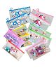 IncyWincy Cartoon Transparent Pencil Pouch for Kids  Clear PVC Waterproof Zipper Stationery & Travel Organizer (Pack of 12)