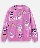 Nap Chief Cotton Knit Mickey & Friends Featuring Full Sleeves Characters Printed Light Winter Sweatshirt - Pink