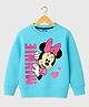 KUCHIPOO Fleece Knit Disney Featuring Full Sleeves Minnie Mouse Printed Sweatshirt - Blue