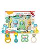 StarAndDaisy 6 Pcs Baby Rattle Gift Set & Teether Set | Safe, Non-Toxic Toys for Newborns 0+ Months | Colorful Soft Sound Rattles | Ideal for Baby Gift