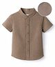 Babyoye 100% Cotton Woven Half Sleeves Solid Shirt - Tan