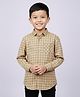 tiny toonzzz Cotton Blend Woven Full Sleeves Checked Shirt - Brown